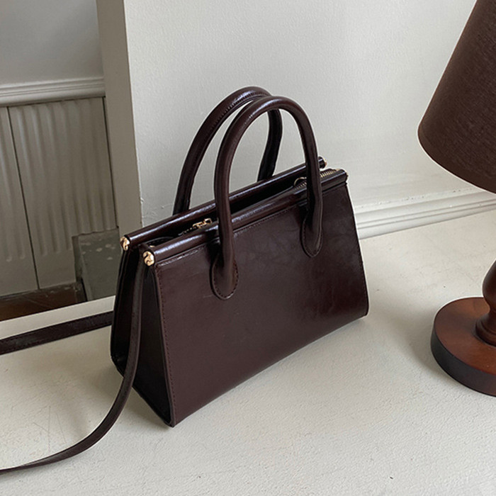 Interior Design Korean Style - Vintage Oil Wax Women Handbag Korean