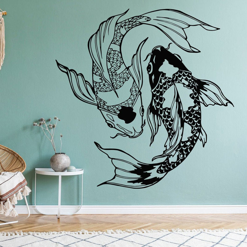 Interior Design Quotes - Cá Koi Decal Dán Tường Vinyl