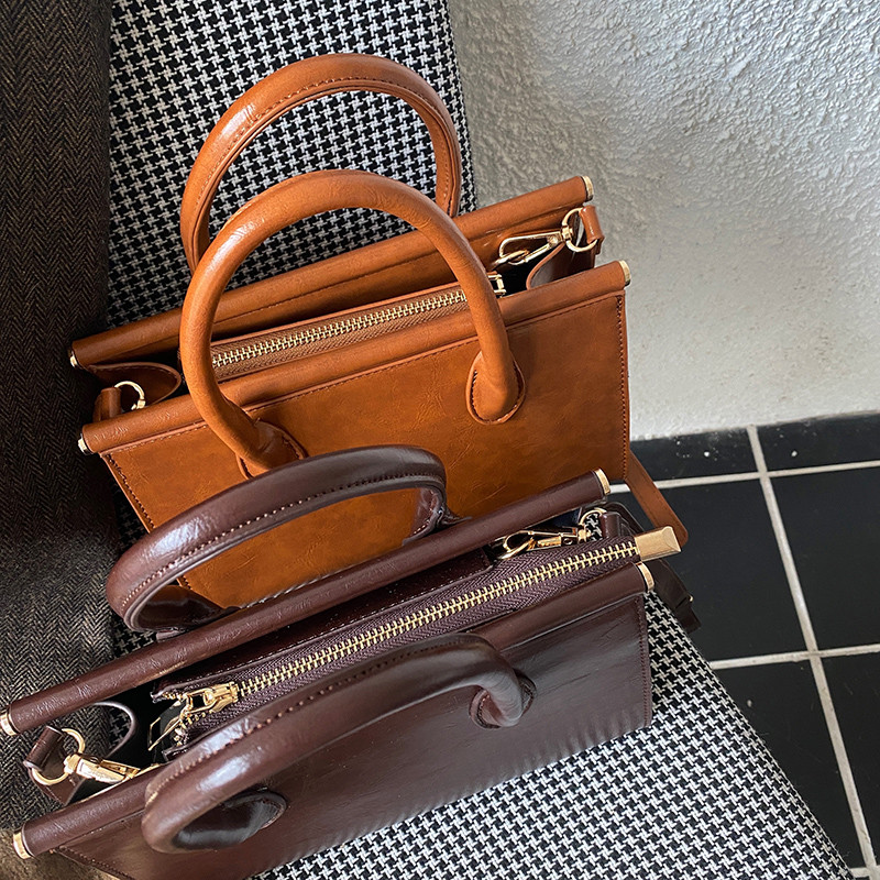 Vintage Oil Wax Women Handbag  - đánh giá và giá Interior Design Korean Style