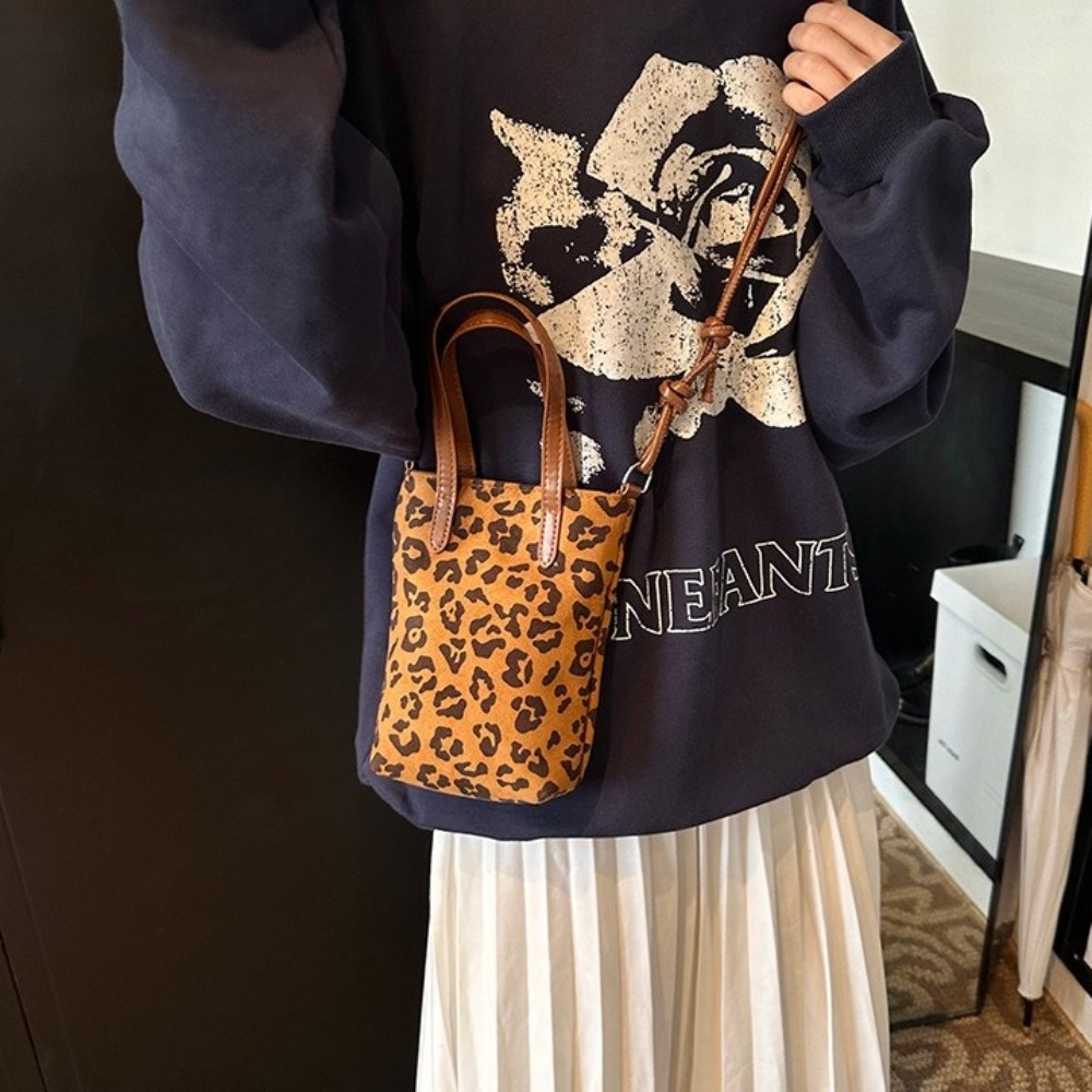 Retro PU Leopard Print Shoulde - đánh giá và giá Interior Design Korean Style
