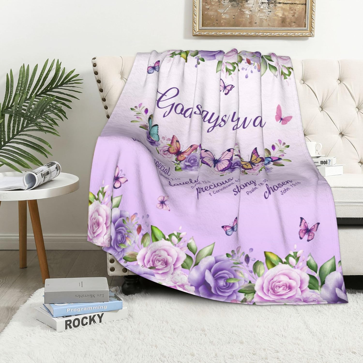 Purple Roses Butterflies Faith - đánh giá và giá Interior Design Quotes