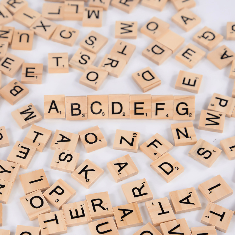 100Pcs Wood Tiles Letter Alpha - đánh giá và giá Interior Design Quotes