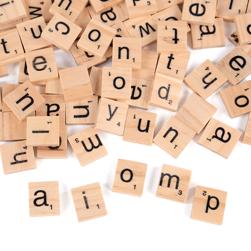 100Pcs Wood Tiles Letter Alpha - đánh giá và giá Interior Design Quotes